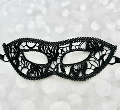 Nessiworld Black Color Cat Model Lace Embroidery Party Mask No. 12