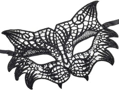 Nessiworld Black Color Cat Model Lace Embroidery Party Mask No. 8