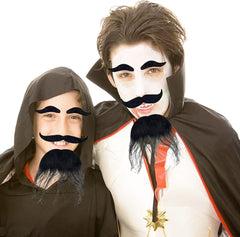 Nessiworld Black Color Self Adhesive Fake Beard Moustache and Eyebrow Set