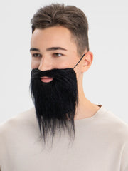 Ensemble de fausses barbes et moustaches Nessiworld de couleur noire