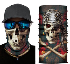 Bandana Baf Buff Nessiworld en lycra noir imprimé tête de mort pirate 30 x 48 cm