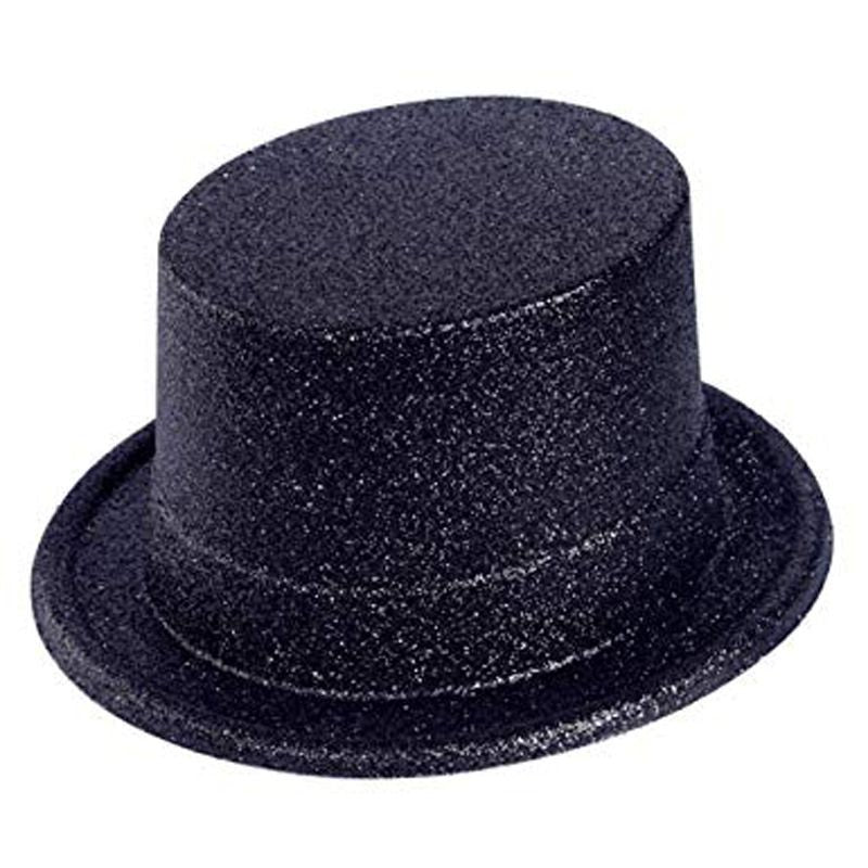 NessiWorld Black Color Long Plastic Glitter Party Hat