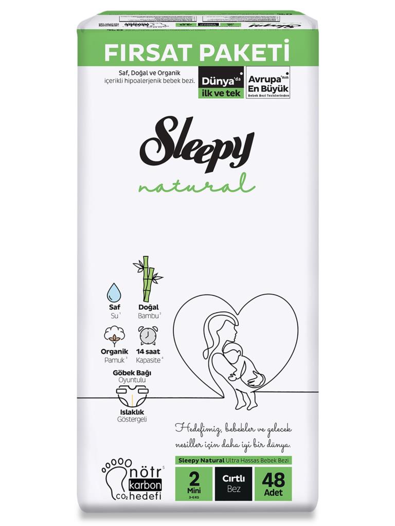 Sleepy Natural Diaper Opportunity Package 2 Sizes 48 Pieces