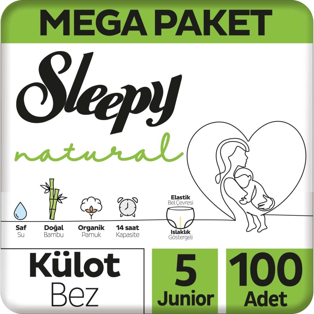 Sleepy Natural Diaper Panties Mega Pack 5 Size 11-18 Kg 100 Pieces