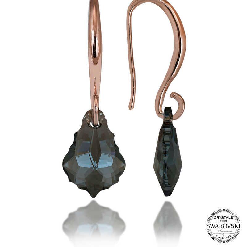 Swarovski Crystal Stone Silver Green Stone Drop Dangle Women's Earrings