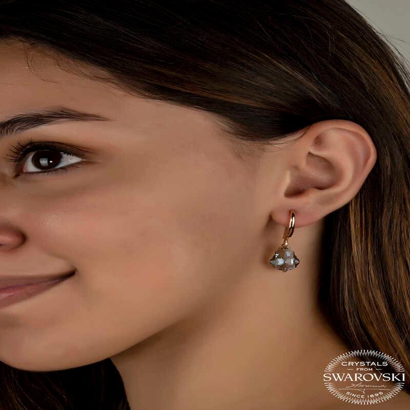 Swarovski Crystal Stone Silver Green Stone Drop Dangle Women's Earrings