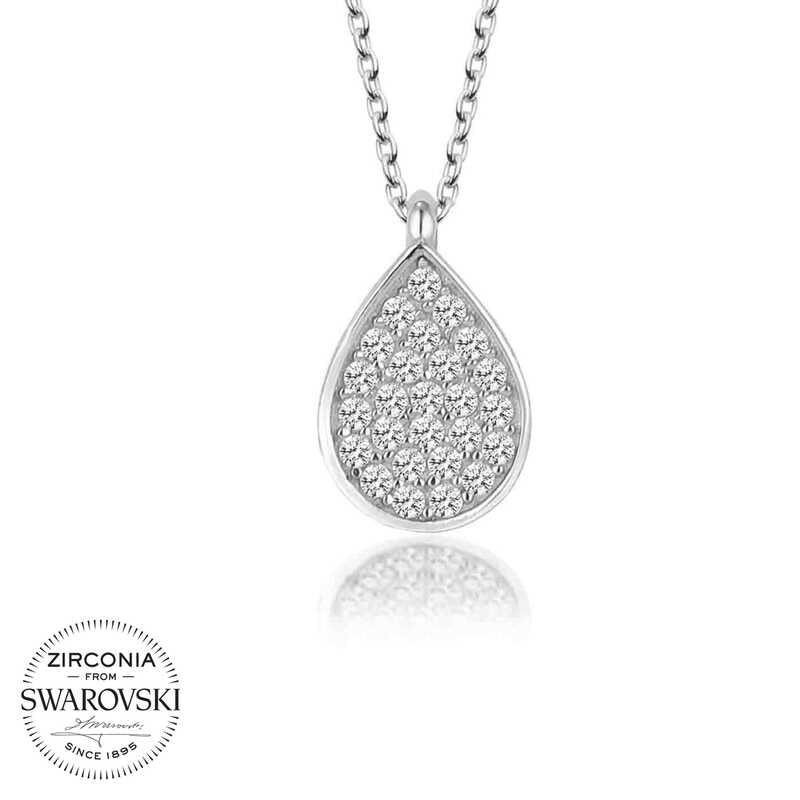 Swarovski Stone Silver Drop Women's Necklace