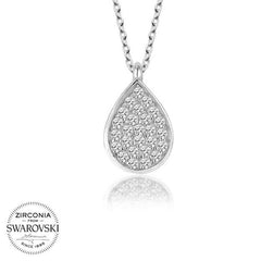 Swarovski Stone Silver Drop Women's Necklace