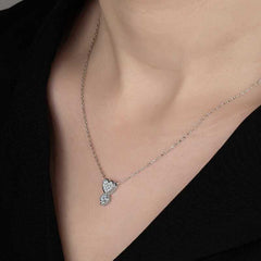Swarovski Stone Silver Heart Solitaire Women's Necklace