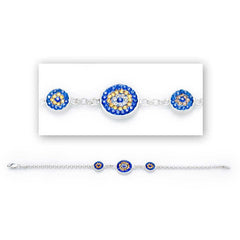 Bracelet femme en argent contre le mauvais œil