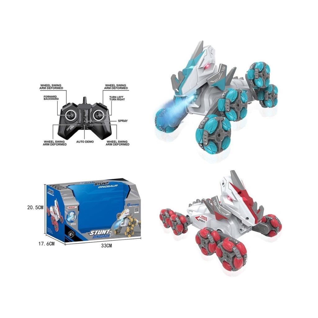 Nessiworld SYR-666-821 Remote Control Rechargeable Steam 8 Wheel Dinosaur Car - Vardem Toys