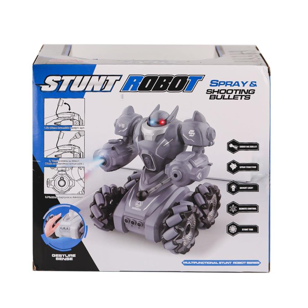 Nessiworld SYR-666-861 Remote Controlled Rechargeable Light Rocket and Steam Throwing Robot Car - Vardem Toys