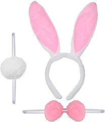 Nessiworld Rabbit Costume Set Crown Bow Tie Tail Pink Color