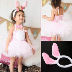 Nessiworld Rabbit Costume Set Crown Bow Tie Tail Pink Color