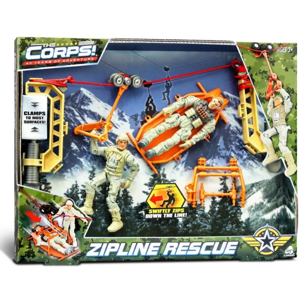Nessiworld The Corps Zipline Rescue Soldier Playset
