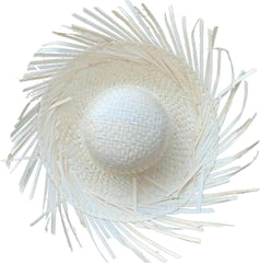 Nessiworld Tropikal Parti Beyaz Hasır Hawaii Şapkası 13x36 cm