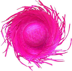 Nessiworld Tropikal Parti Pembe Fuşya Hasır Hawaii Şapkası 13x36 cm