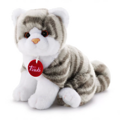Nessiworld Trudi Brad Plush White Gray Cat 20 cm