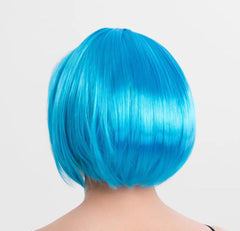 Nessiworld Turkuaz Açık Mavi Renk Düz Kesim Kısa Küt Parti Peruğu