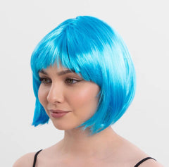 Nessiworld Turkuaz Açık Mavi Renk Düz Kesim Kısa Küt Parti Peruğu