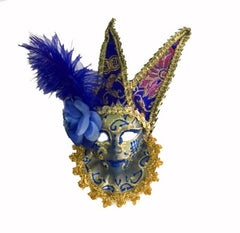 NessiWorld Feathered Decorative Ceramic Mask Blue Color