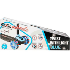 Trottinette lumineuse Nessiworld Twist à 3 roues, bleue
