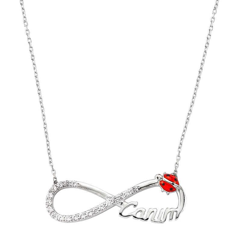 Silver Ladybug Infinity My Sweetheart Necklace 
