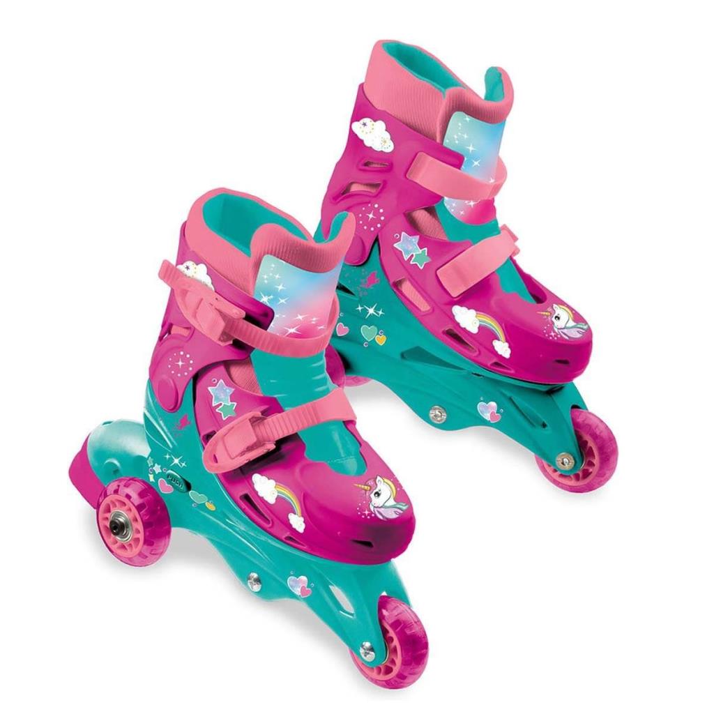 Unicorn Patterned Inline 3 Wheel Skates