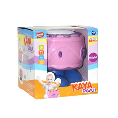 URT009-02 BATTERY.LIGHTED SOUND ROCK DRUM - PINK 