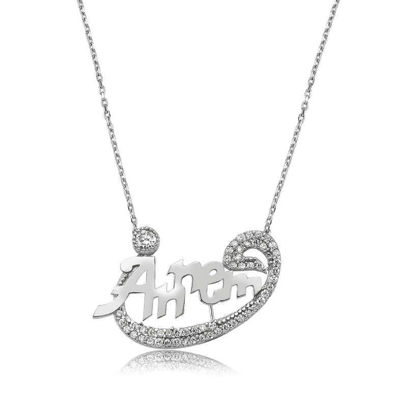 Silver Mom Wow Women's Necklace