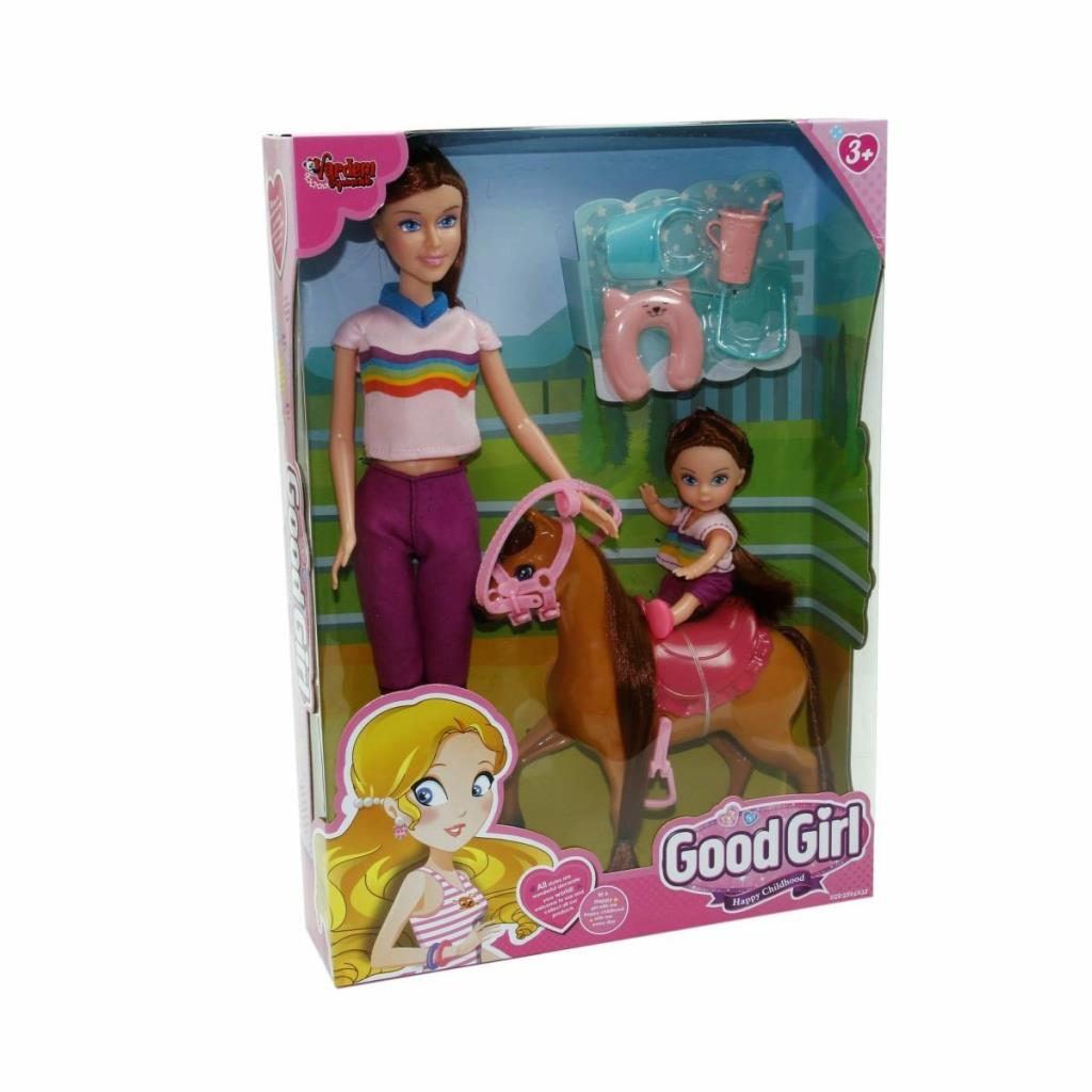 WG-115162 Boxed 29cm Horse Girl and Mother Doll - Vardem Toys