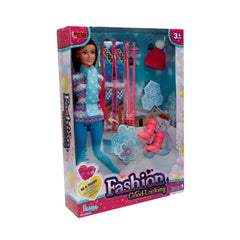 WG-66730-66731 Skier Doll with Accessories 29 cm - Vardem Toy