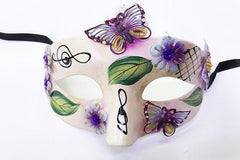 NessiWorld Leaf Pattern Butterfly Embroidered New Year Party Mask Purple Color