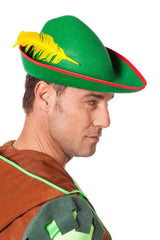 Nessiworld Green Color Robin Hood Hat with Yellow Feathers