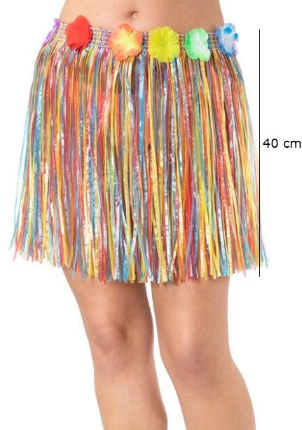 Nessiworld Adult and Child Matching Colorful Tassel Hawaii Luau Hula Skirt 40 cm