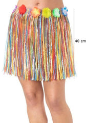 Nessiworld Adult and Child Matching Colorful Tassel Hawaii Luau Hula Skirt 40 cm