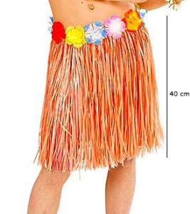 Nessiworld Adult and Child Compatible Orange Color Tassel Hawaii Luau Hula Skirt 40 cm