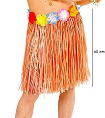 Nessiworld Adult and Child Compatible Orange Color Tassel Hawaii Luau Hula Skirt 40 cm