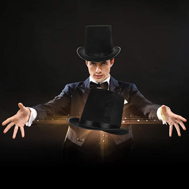 Nessiworld Adult Black Color Ringmaster Wizard Hat Top Hat 