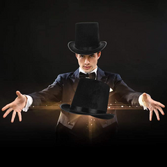 Nessiworld Adult Black Color Ringmaster Wizard Hat Top Hat 