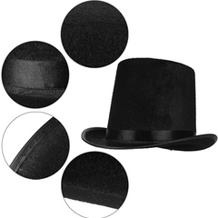 Nessiworld Adult Black Color Ringmaster Wizard Hat Top Hat 