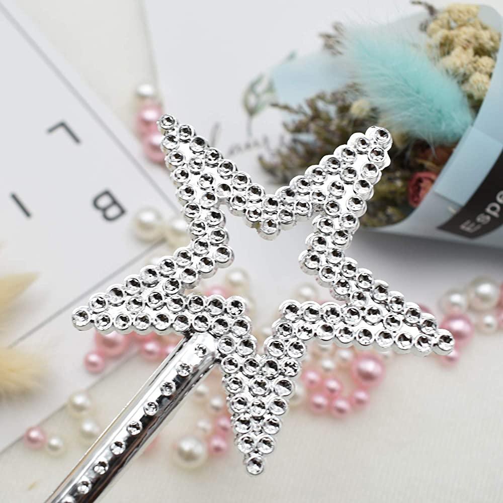 NessiWorld Star Model Fairy Wand Angel Wand Princess Wand Metallized Silver Color