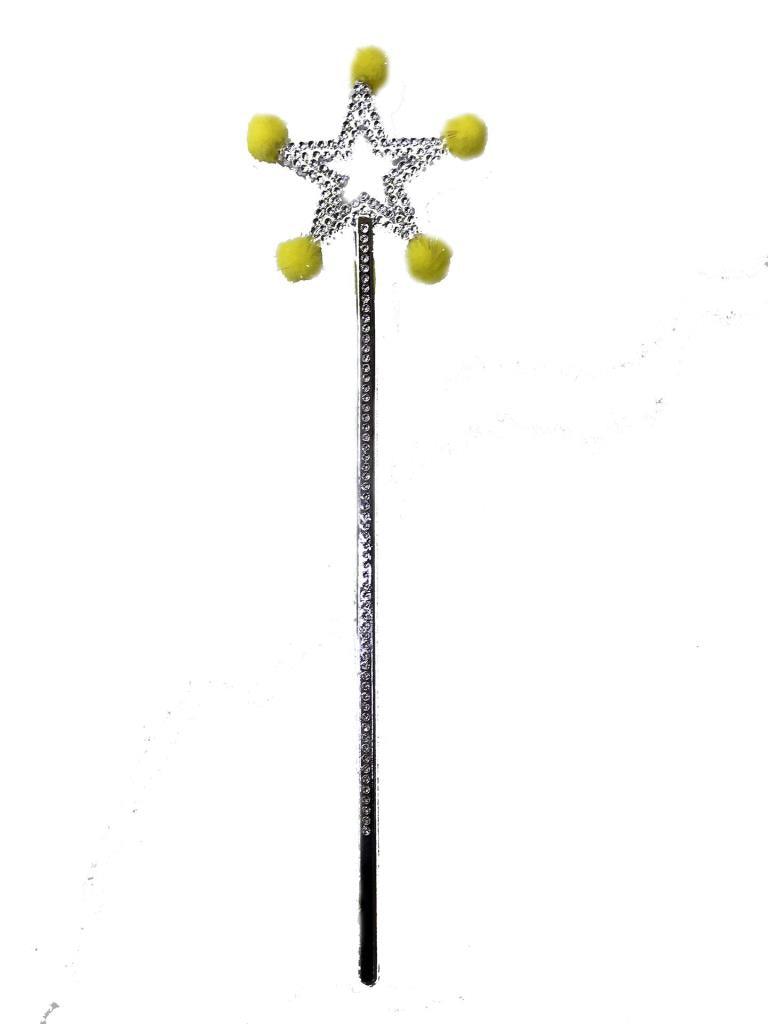 NessiWorld Star Fairy Wand Magic Wand Yellow Pompom