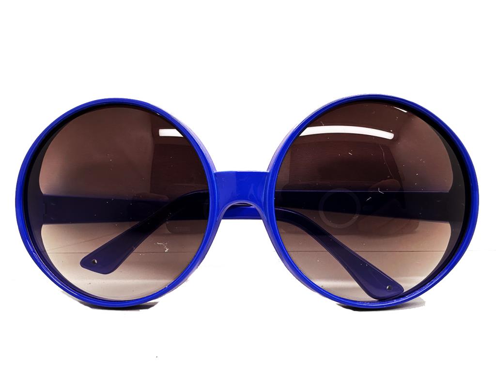 Nessiworld Round Yeşilçam 80s 90s Party Glasses Retro Blue Color
