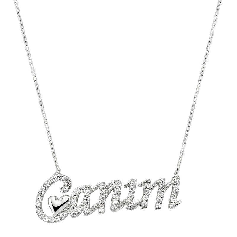 Silver My Love Written Women's Necklace