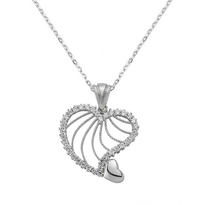 Silver Heart Necklace for Women