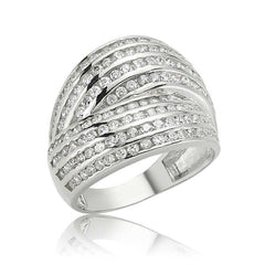 Bague femme en argent multi-pierres