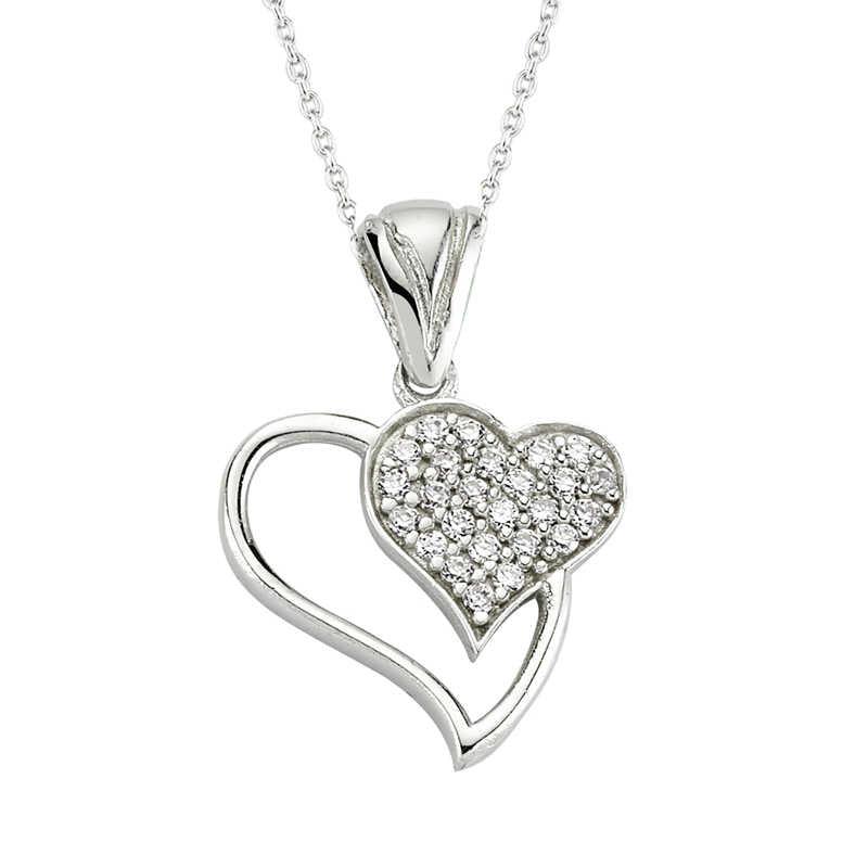 Silver Heart Necklace for Women