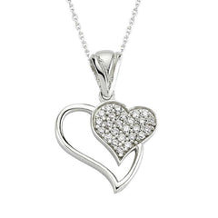 Silver Heart Necklace for Women