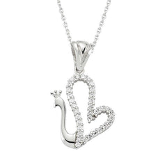 Silver Heart Swan Women's Necklace